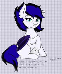 Size: 2696x3200 | Tagged: safe, artist:maximus, oc, oc only, oc:eventide mist, bat pony, pony, fangs, female, looking at you, solo