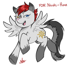 Size: 625x580 | Tagged: safe, artist:heart-of-stitches, oc, oc only, pegasus, pony, female, heterochromia, mare, simple background, solo, white background