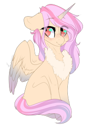 Size: 1182x1600 | Tagged: safe, artist:skimea, oc, oc only, oc:cotton, alicorn, pony, female, mare, simple background, sitting, solo, transparent background