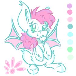 Size: 1024x1024 | Tagged: safe, artist:northwindsmlp, bat pony, pony, female, reference sheet, sitting, solo