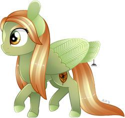 Size: 610x575 | Tagged: safe, artist:amberpone, oc, oc only, oc:mantis, pegasus, pony, spider, cutie mark, digital art, eyebrows, eyes open, fanart, female, fullbody, green, hooves, lineart, long hair, long mane, long tail, mare, original character do not steal, shading, soft shading, solo, teenager, walking, wings, yellow