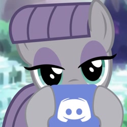 Size: 760x760 | Tagged: safe, maud pie, pony, rock solid friendship, cave, discord (program), icon, logo, looking at you