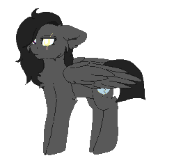 Size: 469x444 | Tagged: safe, artist:czywko, oc, oc only, oc:dancing moonlight, pegasus, pony, animated, blind, blinking, bouncing, cheek fluff, chest fluff, commission, ear fluff, female, floppy ears, frown, gif, glare, gray, heterochromia, lidded eyes, mare, pagedoll, pixel art, scar, simple background, solo, transparent background