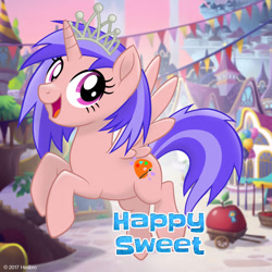 Size: 1080x1080 | Tagged: safe, oc, oc only, oc:happy sweet, alicorn, my little pony: the movie, alicorn oc, crown, jewelry, mlp movie pony maker, regalia, solo, tiara