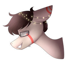 Size: 2542x2323 | Tagged: safe, artist:umiimou, oc, oc only, oc:jack, pegasus, pony, bust, eyes closed, glasses, high res, male, portrait, simple background, smiling, solo, stallion, transparent background