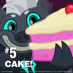 Size: 720x719 | Tagged: safe, derpibooru import, grubber, my little pony: the movie, cake, food