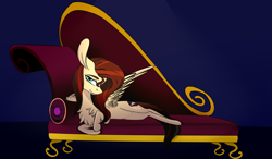 Size: 2265x1327 | Tagged: safe, artist:sweetmelon556, oc, oc only, oc:cianya, pegasus, pony, draw me like one of your french girls, fainting couch, female, mare, solo