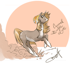 Size: 1184x1081 | Tagged: safe, artist:opalacorn, oc, oc only, oc:caramel brulee latte, unicorn, hat, pinto