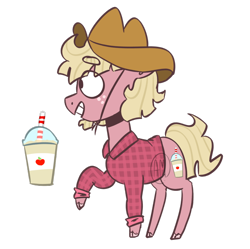 Size: 1024x1021 | Tagged: safe, artist:brownmota, oc, oc only, earth pony, pony, clothes, hat, raised hoof, shirt, simple background, solo, transparent background