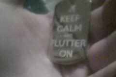 Size: 240x160 | Tagged: safe, artist:kimpossiblelove, human, keep calm and flutter on, dog tags, hand, irl, merchandise, photo