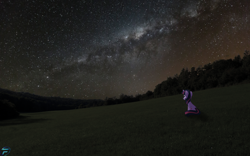 Size: 1920x1200 | Tagged: safe, artist:lukijimomk, twilight sparkle, irl, night, photo, ponies in real life, solo, stargazing, stars