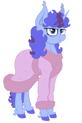 Size: 2946x4391 | Tagged: safe, artist:paskanaakka, derpibooru exclusive, oc, oc only, oc:midnight dew, unicorn, 2018 community collab, bags under eyes, bathrobe, clothes, colored hooves, derpibooru community collaboration, ear fluff, female, grumpy, mare, robe, simple background, solo, transparent background, unshorn fetlocks