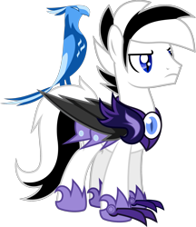 Size: 1895x2190 | Tagged: safe, artist:starrcoma, oc, oc only, oc:raven, oc:stellar, bat pony, pegasus, phoenix, pony, armor, base used, cape, clothes, duo, male, night guard, night phoenix, serious, serious face, simple background, solo, stallion, transparent background, vector