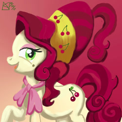 Size: 1500x1500 | Tagged: safe, artist:kelseyleah, cherry jubilee, pony, raised hoof, solo