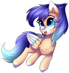 Size: 1024x1082 | Tagged: safe, artist:starrcoma, oc, oc only, pegasus, pony, colored wings, female, mare, multicolored wings, simple background, solo, tongue out, transparent background