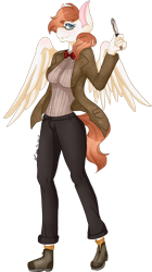 Size: 1076x1920 | Tagged: safe, artist:mscolorsplash, oc, oc only, oc:doctor sunfire, anthro, pegasus, anthro oc, bowtie, clothes, commission, commissioner:alkonium, cosplay, costume, doctor who, eleventh doctor, glasses, simple background, sonic screwdriver, transparent background, tweed