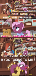 Size: 838x1753 | Tagged: safe, discord, jasmine leaf, draconequus, earth pony, pony, discordant harmony, comic, screencap comic, tea pony, tea shop