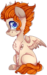 Size: 254x402 | Tagged: safe, artist:shiromidorii, oc, oc only, oc:ethan, pegasus, pony, colt, male, pixel art, simple background, sitting, solo, transparent background