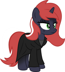 Size: 1280x1402 | Tagged: safe, artist:fletcherthehuntress, oc, oc only, oc:melody shadows, pony, unicorn, clothes, female, mare, simple background, solo, transparent background