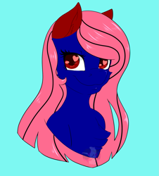 Size: 951x1052 | Tagged: safe, artist:diamondsparkle7, oc, oc only, pony, blue background, bust, female, heart eyes, mare, portrait, simple background, solo, wingding eyes