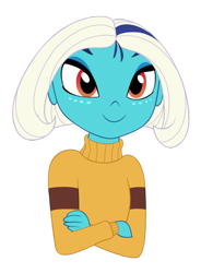 Size: 600x771 | Tagged: safe, artist:queencold, princess ember, equestria girls, clothes, crossed arms, equestria girls-ified, simple background, solo, sweater, transparent background, turtleneck