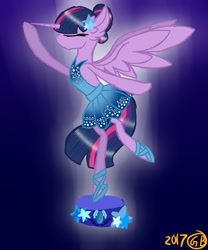 Size: 1000x1200 | Tagged: safe, artist:goldenbrush156, twilight sparkle, twilight sparkle (alicorn), alicorn, pony, ballerina, ballet, clothes, solo, tutu, twilarina