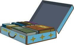 Size: 2533x1544 | Tagged: safe, artist:sympathizer, uncommon bond, book, no pony, prop, simple background, suitcase, transparent background, vector