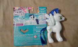 Size: 1000x600 | Tagged: safe, soarin', pegasus, pony, my little pony: the movie, backwards cutie mark, brushable, irl, male, official, old cutie mark, photo, solo, stallion, toy