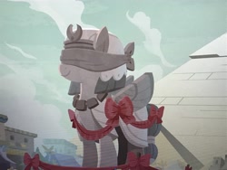 Size: 4032x3024 | Tagged: safe, screencap, somnambula, pony, daring done?, blindfold, somnambula (location), statue