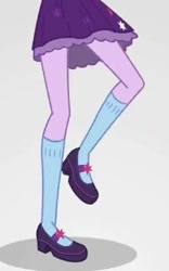 Size: 217x347 | Tagged: safe, screencap, sci-twi, twilight sparkle, equestria girls, mirror magic, spoiler:eqg specials, clothes, legs, mary janes, mirror world, pictures of legs, raised leg, shoes, skirt, socks, solo