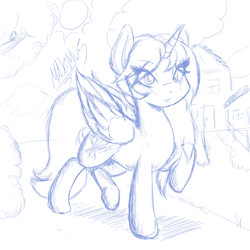 Size: 3000x3000 | Tagged: safe, artist:maximus, alicorn, pony, simple background, sketch