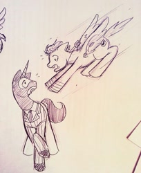 Size: 1043x1280 | Tagged: safe, pegasus, pony, unicorn, parody, ponified, scout, spy, team fortress 2, traditional art