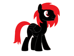 Size: 2048x1536 | Tagged: safe, anonymous artist, oc, oc only, oc:miles scratch, pegasus, pony, 2018 community collab, derpibooru community collaboration, happy, male, red and black oc, red eyes, red hair, simple background, tail, transparent background, wings