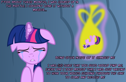 Size: 1048x689 | Tagged: safe, artist:navitaserussirus, twilight sparkle, asktwixiegenies, crying, floppy ears, genie, sad