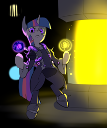 Size: 915x1091 | Tagged: safe, artist:metal-kitty, twilight sparkle, cyborg, pony, clothes, crossover, female, looking at you, mad scientist, moira, moira o'deorain, overwatch, solo, that was fast