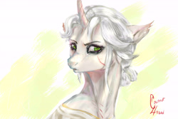 Size: 6000x4000 | Tagged: safe, artist:coconuthound, pony, unicorn, bust, ciri, ponified, portrait, scar, solo, the witcher