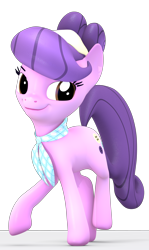 Size: 4592x7680 | Tagged: safe, artist:fillerartist, suri polomare, pony, 3d, absurd resolution, blender, looking at you, raised hoof, render, simple background, smug, solo, transparent background