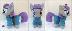 Size: 1715x742 | Tagged: safe, artist:lilmoon, boulder (pet), maud pie, pony, chibi, cute, irl, maudabetes, photo, plushie