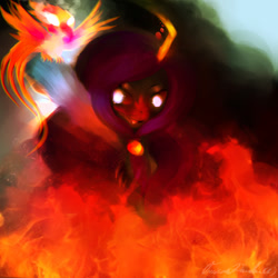 Size: 800x800 | Tagged: safe, artist:pipomanager-mimmi, oc, oc only, phoenix, pony, fire, smoke, unnamed oc