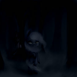 Size: 512x512 | Tagged: safe, artist:pipomanager-mimmi, limestone pie, ghost, pony, creepy, crying, dark, forest, nightmare fuel, spooky, stalker, stalking
