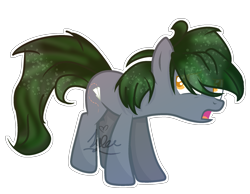 Size: 1945x1512 | Tagged: safe, artist:emerald-bliss, oc, oc only, oc:mark, earth pony, pony, alternate mane color, male, simple background, solo, stallion, transparent background