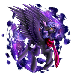 Size: 5000x5000 | Tagged: safe, artist:namichee, oc, oc only, oc:cloudy night, pegasus, pony, absurd resolution, clothes, female, mare, night, scarf, simple background, solo, transparent background