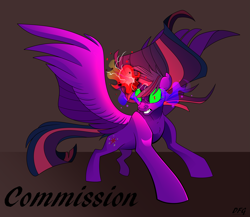 Size: 3627x3145 | Tagged: safe, artist:dragonfoxgirl, twilight sparkle, twilight sparkle (alicorn), alicorn, pony, angry, corrupted, corrupted twilight sparkle, female, gritted teeth, looking at you, mare, rage, simple background, solo, wide eyes