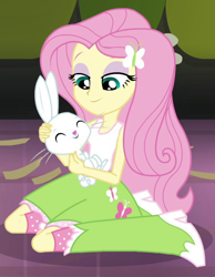 Size: 450x580 | Tagged: safe, screencap, angel bunny, rabbit, equestria girls, rainbow rocks, shake your tail, cropped, eyes closed, female, lidded eyes