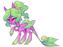 Size: 1024x768 | Tagged: safe, artist:nebulanovia, oc, oc only, original species, pony, dewlet, female, simple background, solo, transparent background