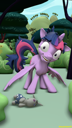 Size: 2160x3840 | Tagged: safe, artist:navyivizer47, smarty pants, twilight sparkle, twilight sparkle (alicorn), alicorn, lesson zero, 3d, twilight snapple