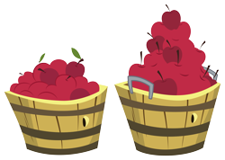 Size: 5000x3556 | Tagged: safe, artist:zutheskunk traces, apple, bucket, bushel basket, food, no pony, object, resource, simple background, transparent background, vector