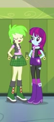 Size: 266x592 | Tagged: safe, screencap, cherry crash, mystery mint, better together, equestria girls, a queen of clubs, background human, cropped, female