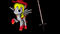 Size: 1920x1080 | Tagged: safe, artist:goren580, oc, oc only, oc:sunset rose, pegasus, pony, 3d, female, mare, solo, source filmmaker, sword, weapon