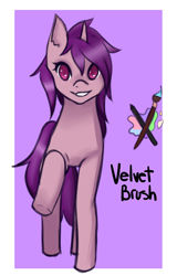 Size: 1072x1671 | Tagged: safe, artist:itsanemi, oc, oc only, oc:velvet brush, unicorn, cutie mark